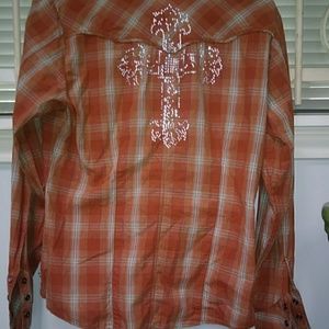 Country Rodeo plaited long sleeve button up shirt